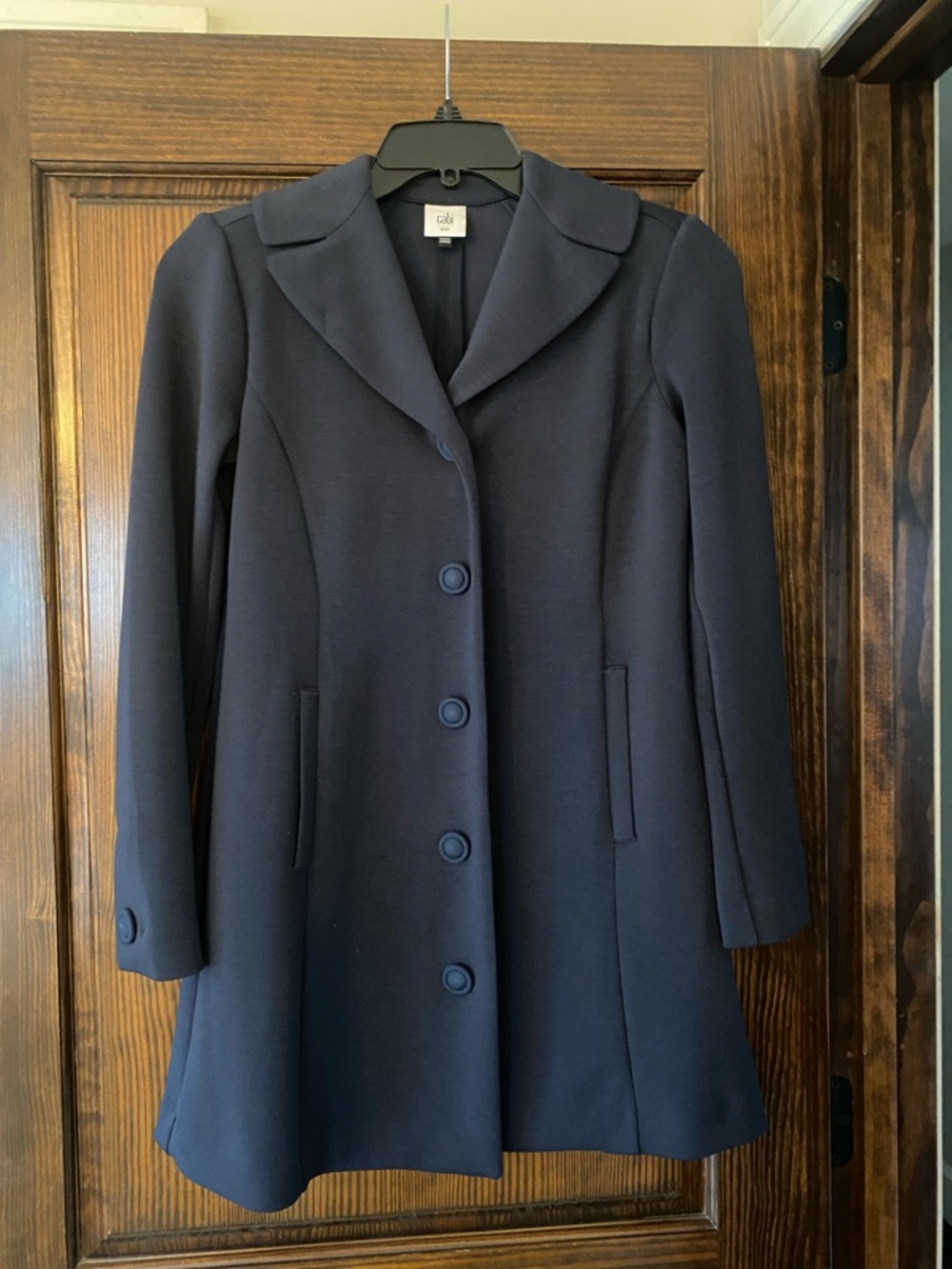 CAbi Navy Button-Front Pea Coat